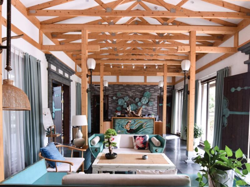 Wooden Structure Hospes prope tenuis ad Occidentem lacum in Yangzhou